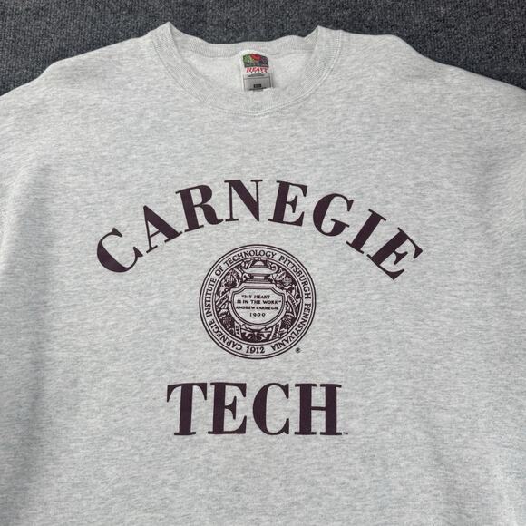 Vintage Y2K Carnegie Tech Sweater Collegiate Pullover Sweater Hanes Sz XXL - Picture 2 of 9